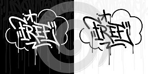 Abstract Hip Hop Hand Written Graffiti Style Word Free Vector Illustration Art