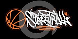 Abstract Hip Hop Hand Written Graffiti Style Word Street Ball Vector Illustration Art