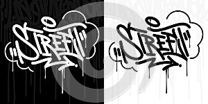 Abstract Hip Hop Hand Written Graffiti Style Word Street Vector Illustration Art