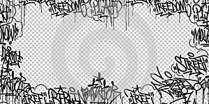 Abstract Hip Hop Street Art Graffiti Style Urban Calligraphy Vector Illustration Frame