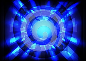 Abstract hitech digital technology blue background vector