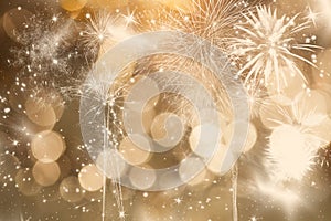 Abstract holiady background with fireworks