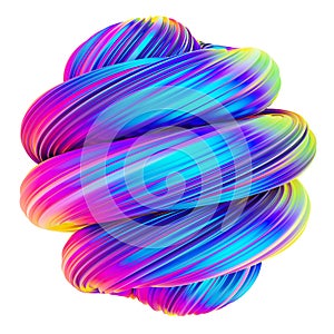 Abstract holographic metallic twisted shape