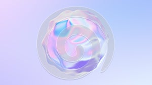 Abstract holographic morphing liquid shape 3D animation