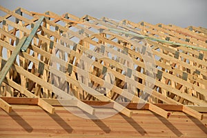 Abstract of Home Framing Construction Site