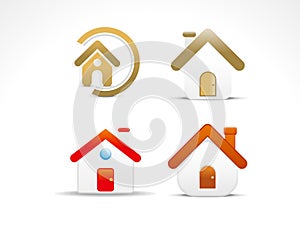 Abstract home icon set