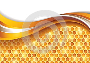 Abstract Honey Background with Honeycomb and Space for Text