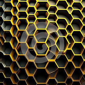 Abstract honeycomb background. 3d rendering, 3d illustration. generative AI Generative AI