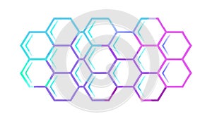 Abstract Honeycomb Gradient Pattern, Geometric Science Nature, vector design Generative AI