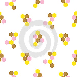 Abstract honeycomb hexagon vector background with blank space. Seamless print pattern.