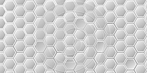 Abstract honeycomb white background. Embossed Hexagon vector pattern