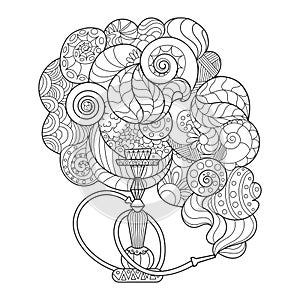 Abstract hookah coloring book vector illustration