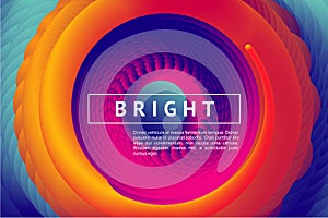 Abstract horizontal background with color vortex. Presentation cover with spiral lines and vibrant gradient.