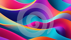 Abstract horizontal colorful gradient volume wave texture background. Smooth graceful lines