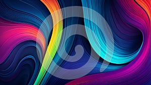 Abstract horizontal colorful gradient wave texture background. Smooth graceful lines, deep colors