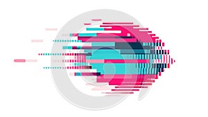 Abstract Horizontal Glitch Lines, vector design Generative AI
