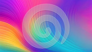 Abstract horizontal rainbow gradient wave background. Smooth graceful lines