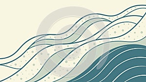 Abstract horizontal wavy lines pattern background design vector design Generative AI