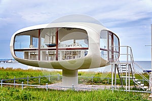 Abstract house as a wedding location on the Baltic Sea beach in Binz. Registry office on the island of RÃ¼gen. Mecklenburg-
