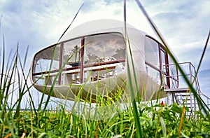 Abstract house on the Baltic Sea beach in Binz. Registry office on the island of RÃ¼gen. Mecklenburg-Vorpommern Germany