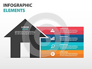 Abstract House symbol business Infographics elements, presentation template flat design vector illustration for web design