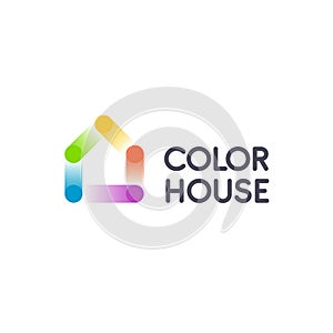 Abstract house vector design element. Colorful sign. House design