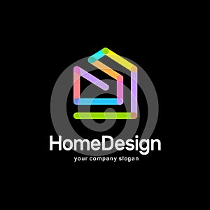 Abstract house vector logo template. Colorful sign. Home design