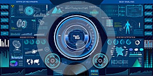 Abstract HUD elements for UI UX design. Sci-Fi