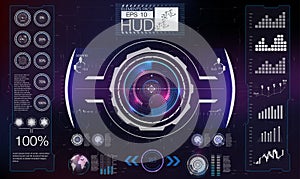 Abstract HUD. Futuristic Sci Fi Modern User interface Set.