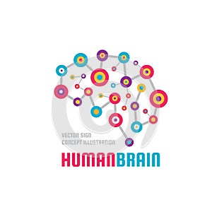 Abstract human brain - business vector logo template concept illustration. Creative idea colorful sign. Infographic symbol.