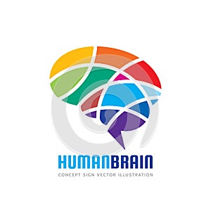 Abstract human brain - business vector logo template concept illustration. Creative idea colorful sign. Infographic symbol. Colore