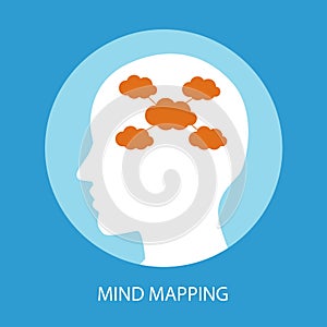 Abstract human brain with mind mapping concept.