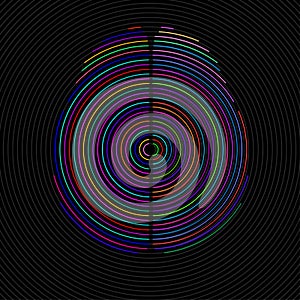 Abstract human brain of radial lines