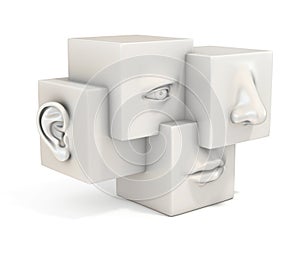 Abstract human face 3d concept