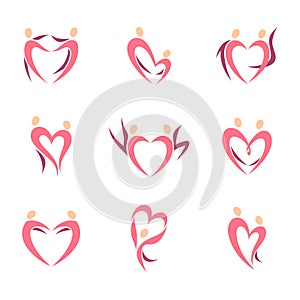 Abstract human silhouette of couple