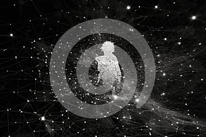 Abstract Human Silhouette in Network Connections