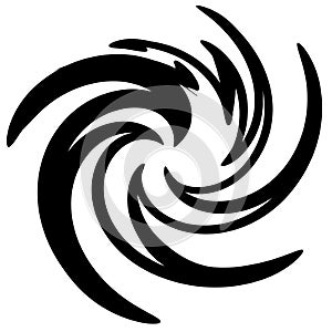 Abstract Hurricane Black Swirl