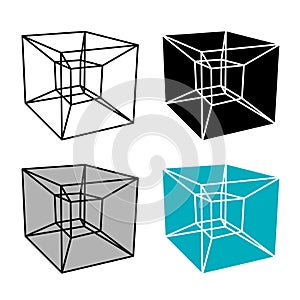 Abstract hypercube simple symbol