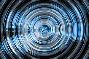 Abstract hypnotic blue background photo