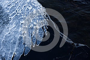 Abstract ice formation in lake shore
