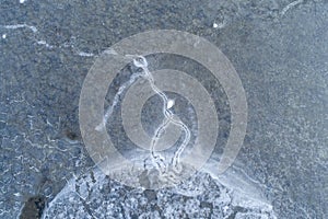 Abstract ice patterns eith human figure