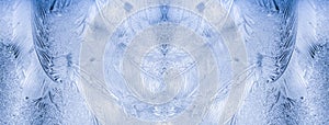 Abstract Ice Textured Patterns in Blue and White Banner