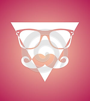 Abstract icon Hipster style, glasses and mustaches. illustration background photo