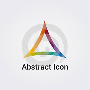 Abstract Icon Logo Design Primary Shapes Triangle Star Circle Clover Ribbon Communications Rainbow Colors Vector