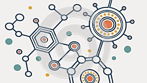 Abstract icon of a network hub or molecular structure. vector design Generative AI