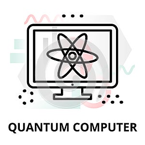 Abstract icon of quantum computer photo
