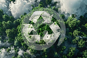 Abstract icon Recycling symbol and Environmental recycle reduce reuse concept.