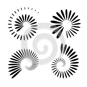 Abstract icons in spiral shape. Design elements set