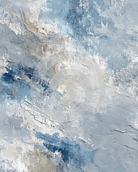 Abstract icy blue texture with light winter tones and painterly surface details