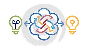 Abstract Idea Exchange and Collaboration, vector design Generative AI